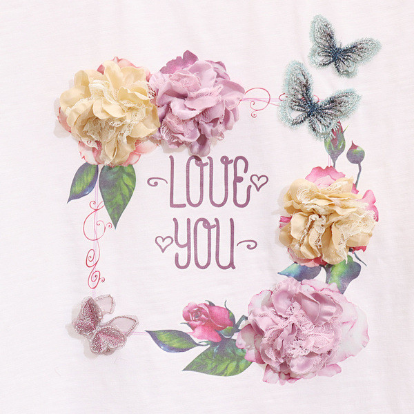 Tricou dama cu aplicatie in trei culori