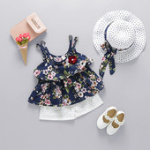 Kétrészes gyerek szett lányoknak virágmotívumokkal