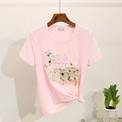 Női póló rátéttel és 3D elemmel