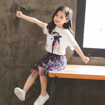 Gyerekkészlet két színben, két részből - szoknya és póló