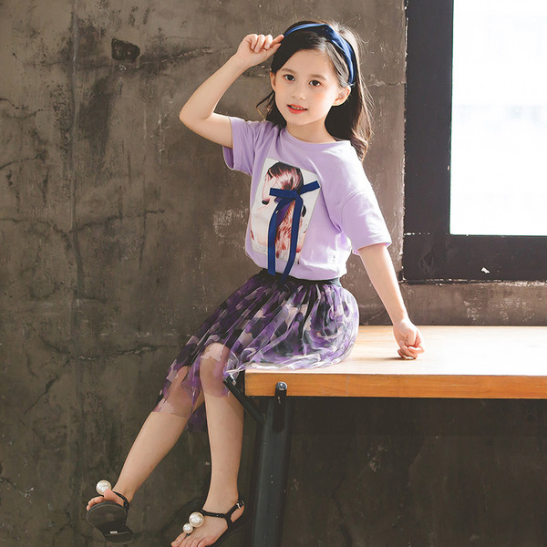 Gyerekkészlet két színben, két részből - szoknya és póló