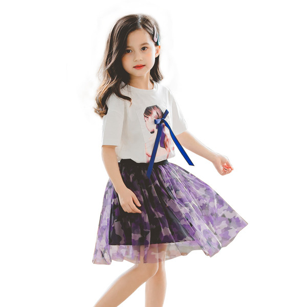 Gyerekkészlet két színben, két részből - szoknya és póló