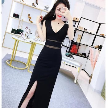 Modern női ruha hasítékkal, két színben