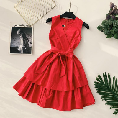 Modern női ruha V-nyakú, fűzős több színben