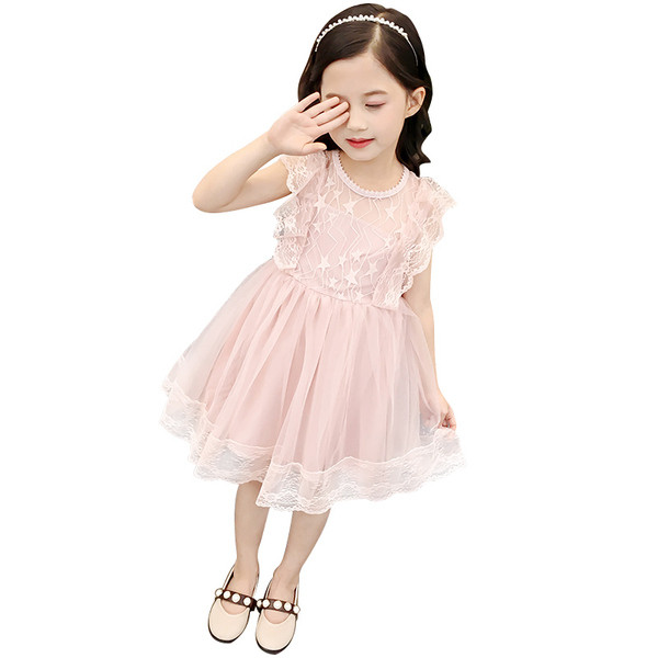 Stílusos gyerekruha fehér és rózsaszín csipkével