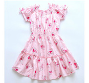 Παιδικό casual ροζ φόρεμα με κοντό μανίκι