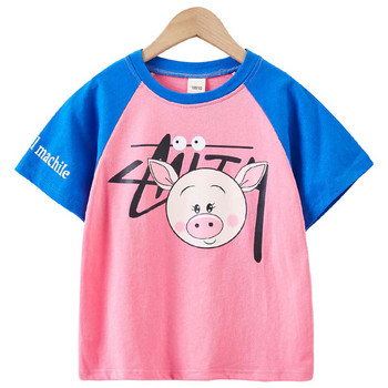 Παιδικό μοντέρνο μπλουζάκι για κορίτσια σε δύο χρώματα με εφαρμογή