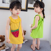 Alkalmi gyerekruha lányoknak piros, zöld és sárga színben