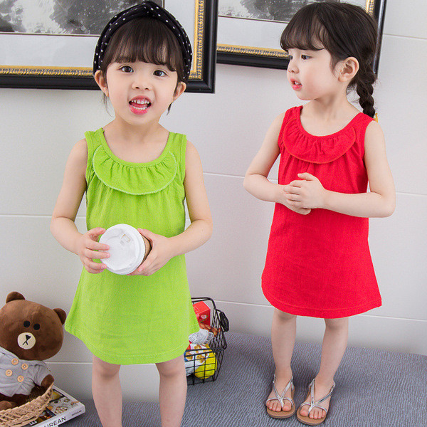 Alkalmi gyerekruha lányoknak piros, zöld és sárga színben