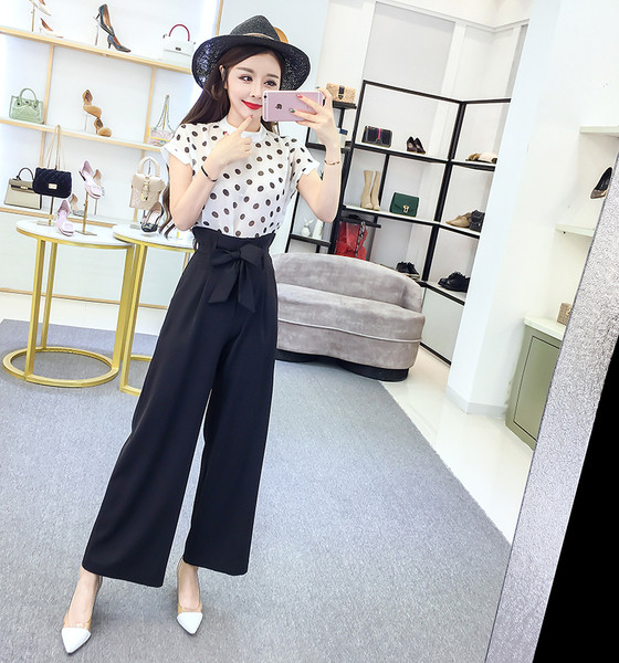 Stílusos női blúz szett és magas derekú nadrág két színben