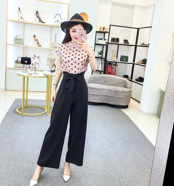 Stílusos női blúz szett és magas derekú nadrág két színben