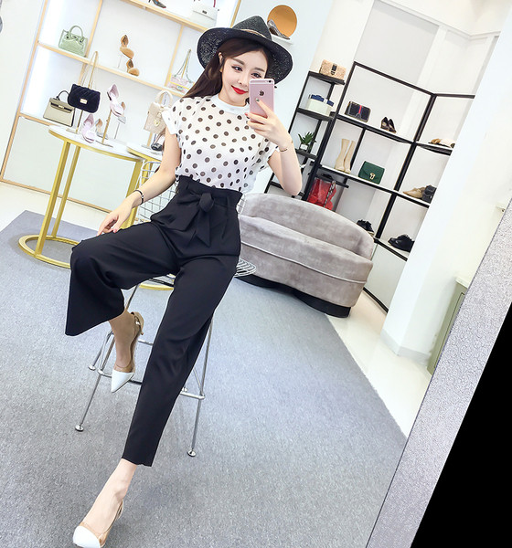 Stílusos női blúz szett és magas derekú nadrág két színben