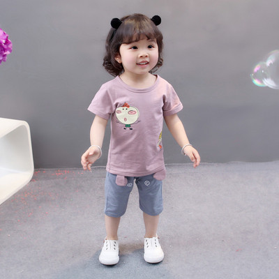 Két részből álló, fehér és rózsaszínű napi gyerekkészlet lányoknak