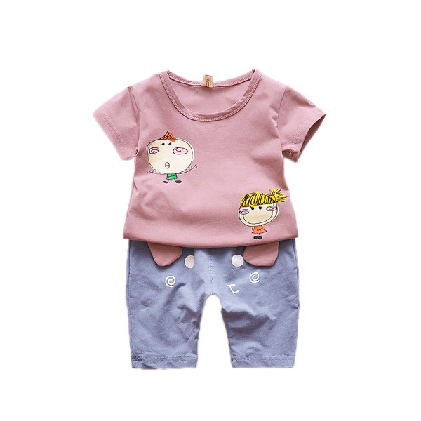 Két részből álló, fehér és rózsaszínű napi gyerekkészlet lányoknak