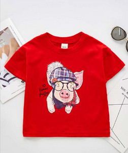 Gyermek póló három színben, rátéttel - lányoknak