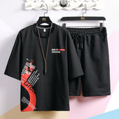 Kétrészes, fekete-fehér napi férfi szett