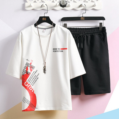 Kétrészes, fekete-fehér napi férfi szett