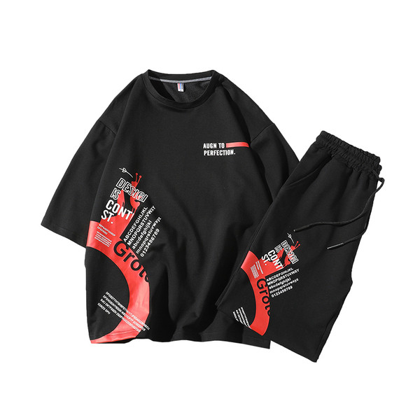 Kétrészes, fekete-fehér napi férfi szett