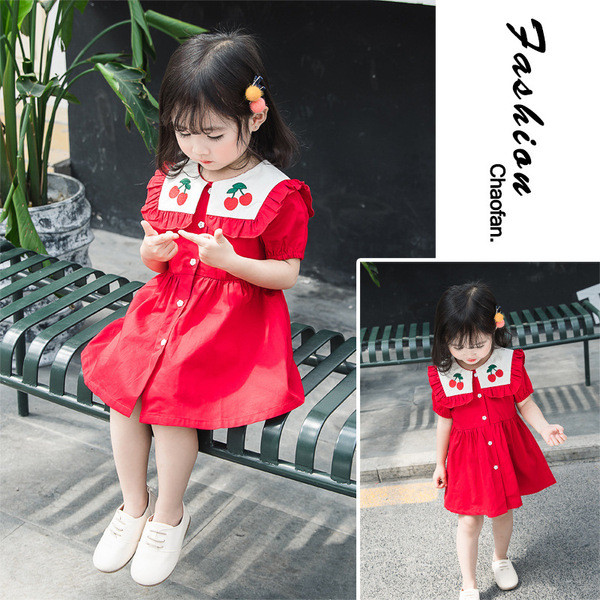 Rochie moderna pentru copii in rosu pentru fete