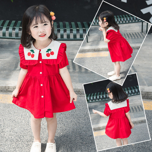 Rochie moderna pentru copii in rosu pentru fete