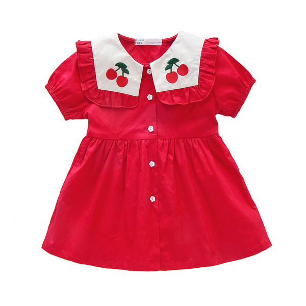 Rochie moderna pentru copii in rosu pentru fete