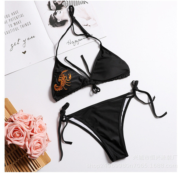 Μοντέρνο μαγιό HIT με τριγωνική κορυφή και κεντήματα