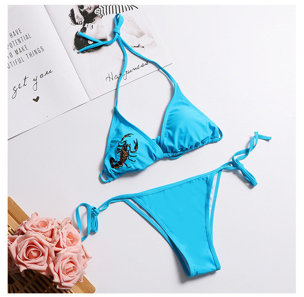 Μοντέρνο μαγιό HIT με τριγωνική κορυφή και κεντήματα