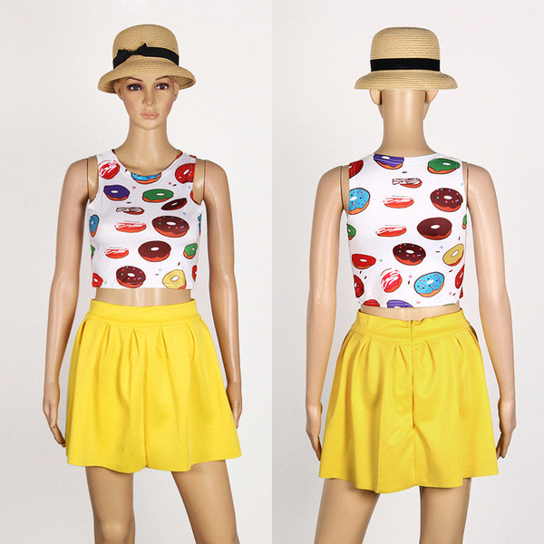 Set modern de fustă și maieu de vară pentru femei în trei culori