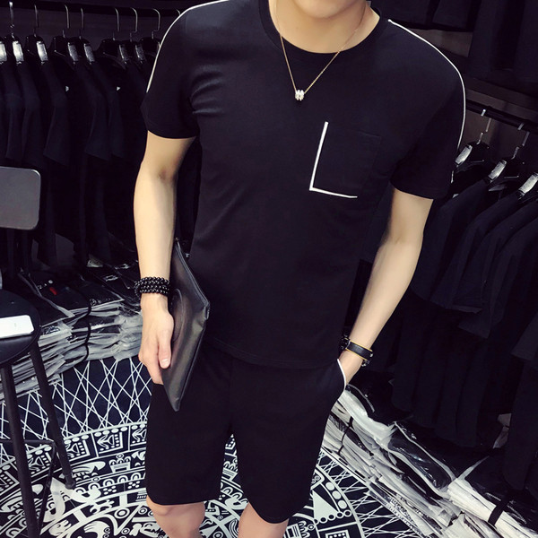 Napi férfi garnitúra két darab rövidnadrág + póló két színben