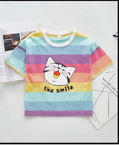 Παιδικό μπλουζάκι  με κοντό μανικι σε δύο  χρώματα για κορίτσια