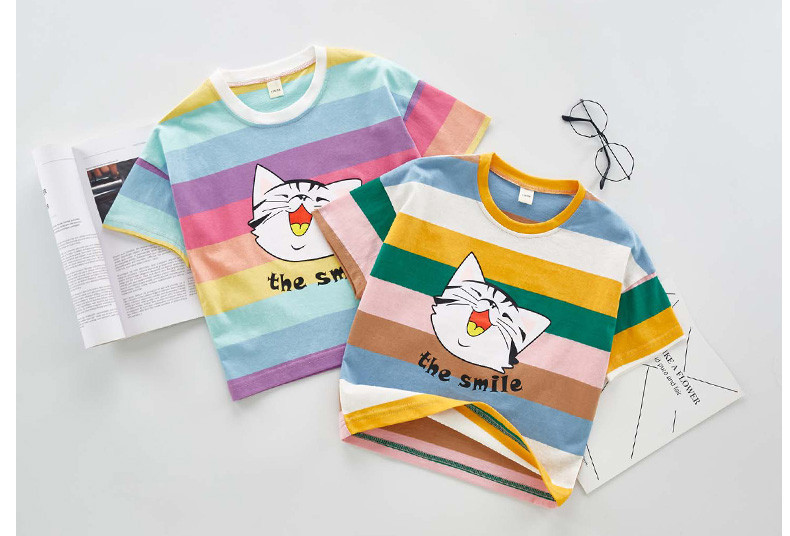 Παιδικό μπλουζάκι  με κοντό μανικι σε δύο  χρώματα για κορίτσια