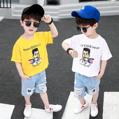 Napi gyerekkészlet fiúknak sárga és fehér színben