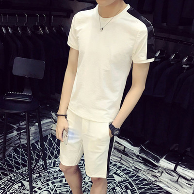 Modern férfi szett két részes fehér és fekete színben