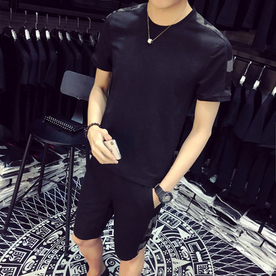 Modern férfi szett két részes fehér és fekete színben