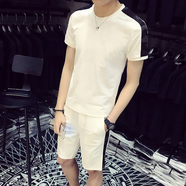 Modern férfi szett két részes fehér és fekete színben