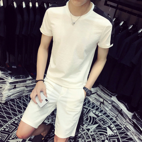 Modern férfi szett két részes fehér és fekete színben