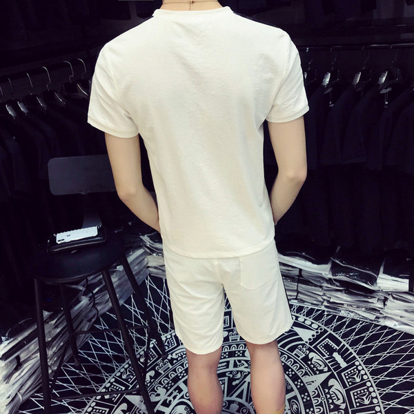 Modern férfi szett két részes fehér és fekete színben