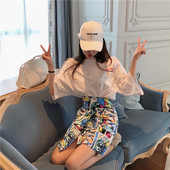 Stílusos női színes szoknya magas derékkal több színben