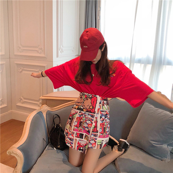 Stílusos női színes szoknya magas derékkal több színben