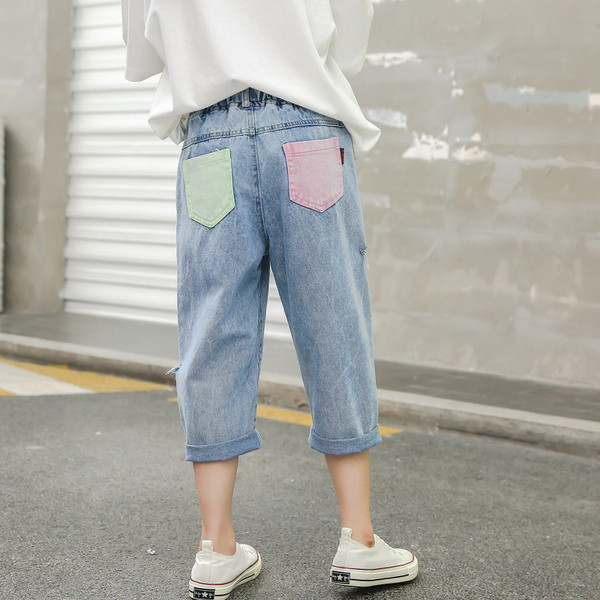 Blugi moderni pentru copii cu nasturi pentru fete