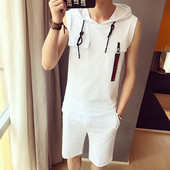 Ανδρικό casual σύνολο σε λευκό και μαύρο χρώμα