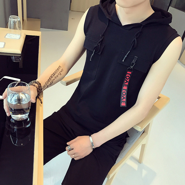 Ανδρικό casual σύνολο σε λευκό και μαύρο χρώμα