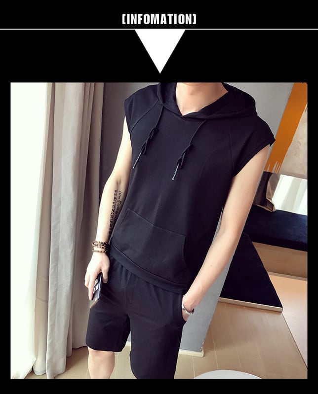 Ανδρικό σετ  σε λευκό, μαύρο και γκρι χρώμα