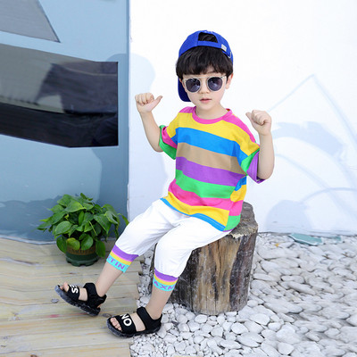 Csíkos gyerekkészlet fiúknak két színben