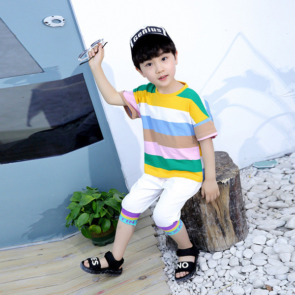 Csíkos gyerekkészlet fiúknak két színben