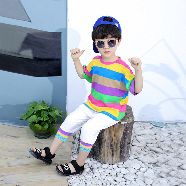 Csíkos gyerekkészlet fiúknak két színben