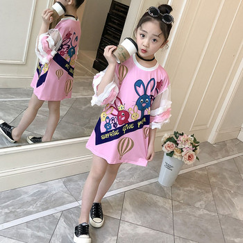 Παιδικό μοντέρνο πουκάμισο σε ροζ με εφαρμογή