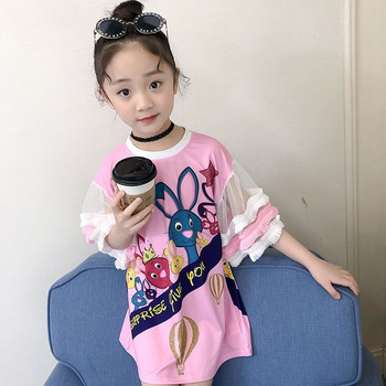 Παιδικό μοντέρνο πουκάμισο σε ροζ με εφαρμογή