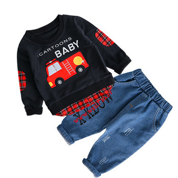 Παιδικό σετ από δύο κομμάτια τζιν και μπλούζα για αγόρια