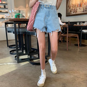 Casual γυναικεία  shorts τζιν με σκισμένα σχέδια σε μπλε χρώμα